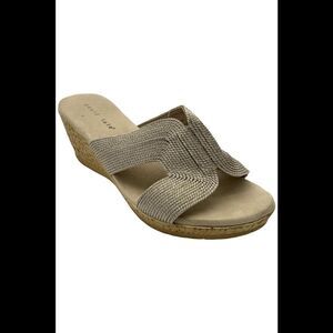 David Tate Women's Vibe Wedge Sandal Wheat Rayon Fabric - Medium